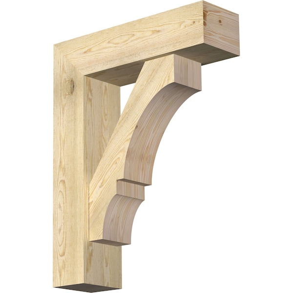 Ekena Millwork Balboa Block Rough Sawn Bracket w/ Offset Brace, Douglas Fir, 8"W x 28"D x 36"H BKT0806X28X36BOA05RDF - main